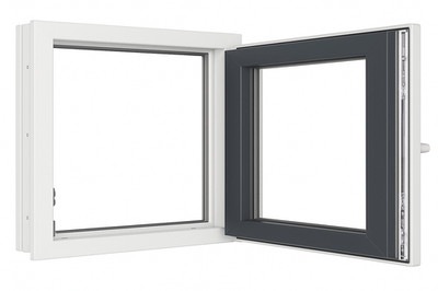 Kunststoff Fenster Kellerfenster 2-fach Anthrazit Dreh Kipp PREMIUM ALLE Größen