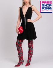 Abito skater DSQUARED2 RRP €783 taglia M nero buco della serratura con spalline Made in Italy