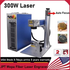 300W JPT Mopa M7 Fiber Laser Marking Machine Metal Engraver Autofocus Rotary US