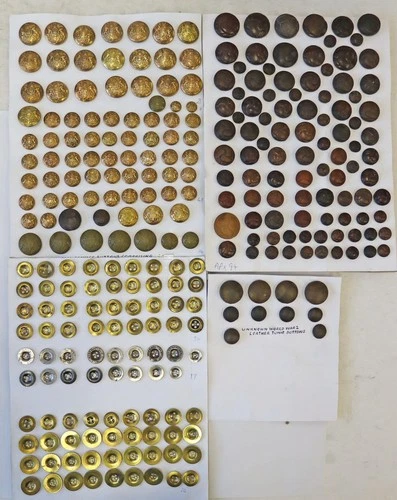 Australia Great Britain WWI WWII Military Button Lot 280 Pieces