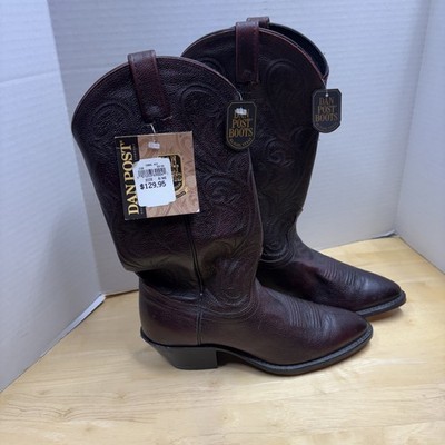 Dan Post 212R M  Cherry Leather Boots Men Size 8/ME