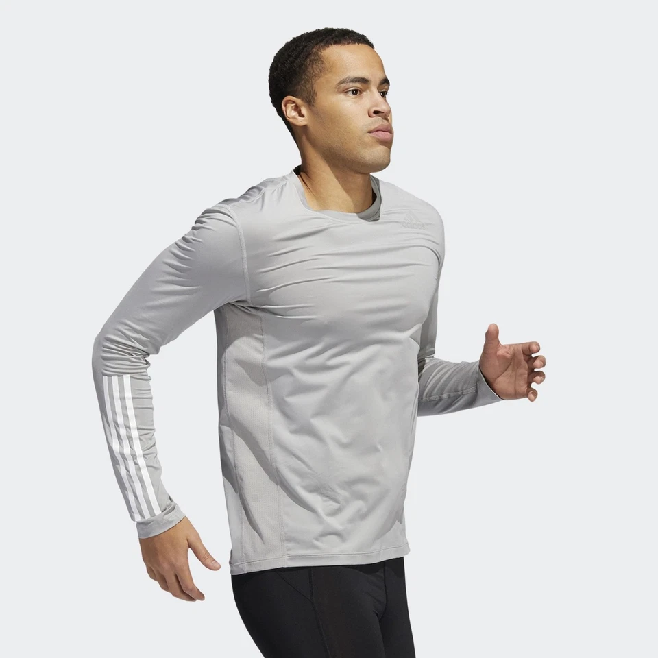 adiidas Techift Top Mens - Grey Compression Tee Long Sleeve - Black Friday Sale - Image 3 of 4