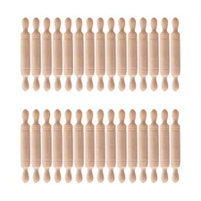 Toyvian 30 Pcs Mini Rolling Pin: Wooden Rolling Pin for Craft, Small Dough Ro...