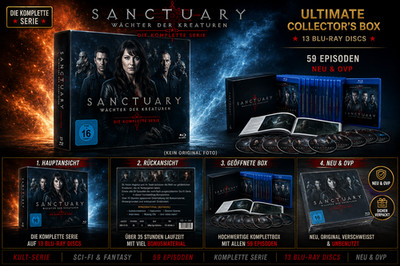 SANCTUARY Wächter der Kreaturen -KOMPLETTE SERIE -13 Blu-ray - 59 Episoden - NEU