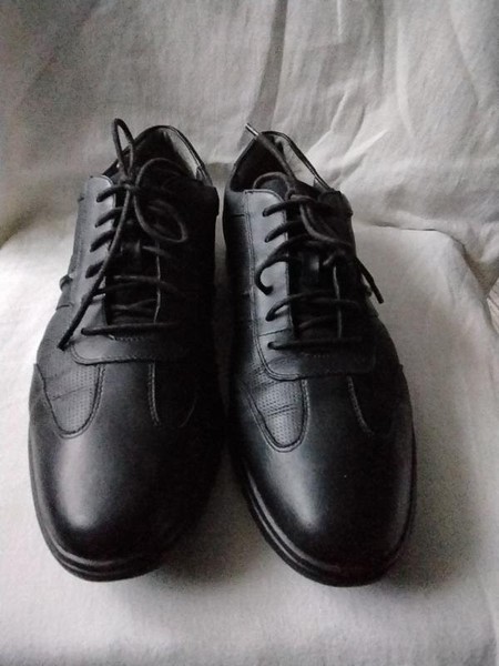 Men Clarks Heels Black Leather 44 #7BSZ