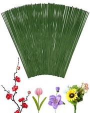 100 PCS 18 Gauge Green Floral Wire Stems for Artificial Flower Making,Flexibl...