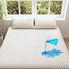 OhGeni 100% Waterproof Mattress Protector, Queen Size Queen, White 