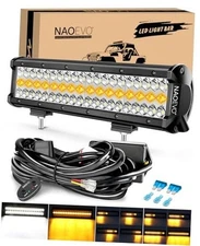 LED Light Bar, White Amber DRL, LED Off Road/Driving/Fog Lights with 12 Inch