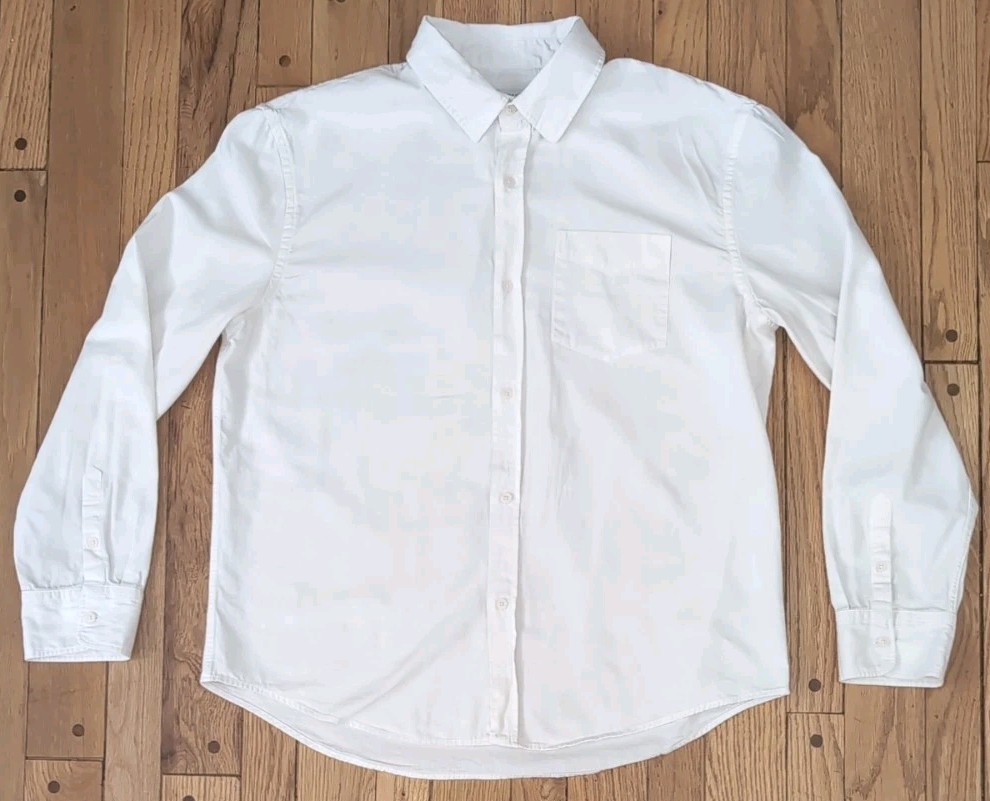 Zara Basic White Button-Up Collared Long Sleeve S… - image 1