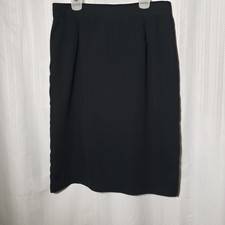 Herman Geist Women's Skirt Straight w/ Slit In Back Lined Size 12 Black