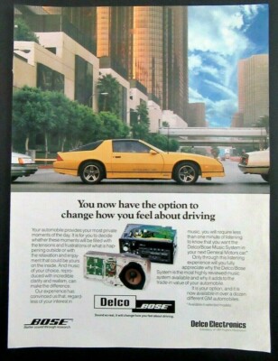 1987 DELCO ELECTRONICS/ BOSE Automobile Stereo Systems Magazine Ad