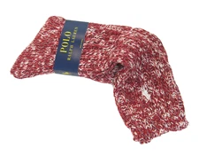 Ralph Lauren Ladies Cotton Blend Tall Boot Ragg Socks Dark Red - NEW