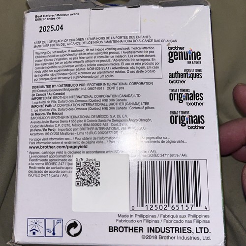 BROTHER Ink Cartridge LC30133PKS XL Magenta, Yellow,Cyan. Warranty 04/2025 - Picture 3 of 7