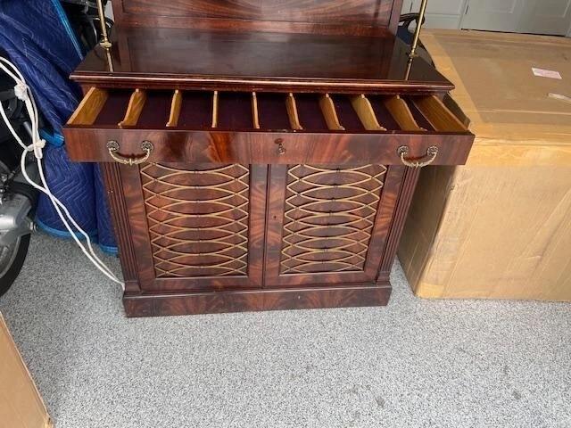 Antique American Mahogany Server Buffet with Brass Work - Image 2 of 4