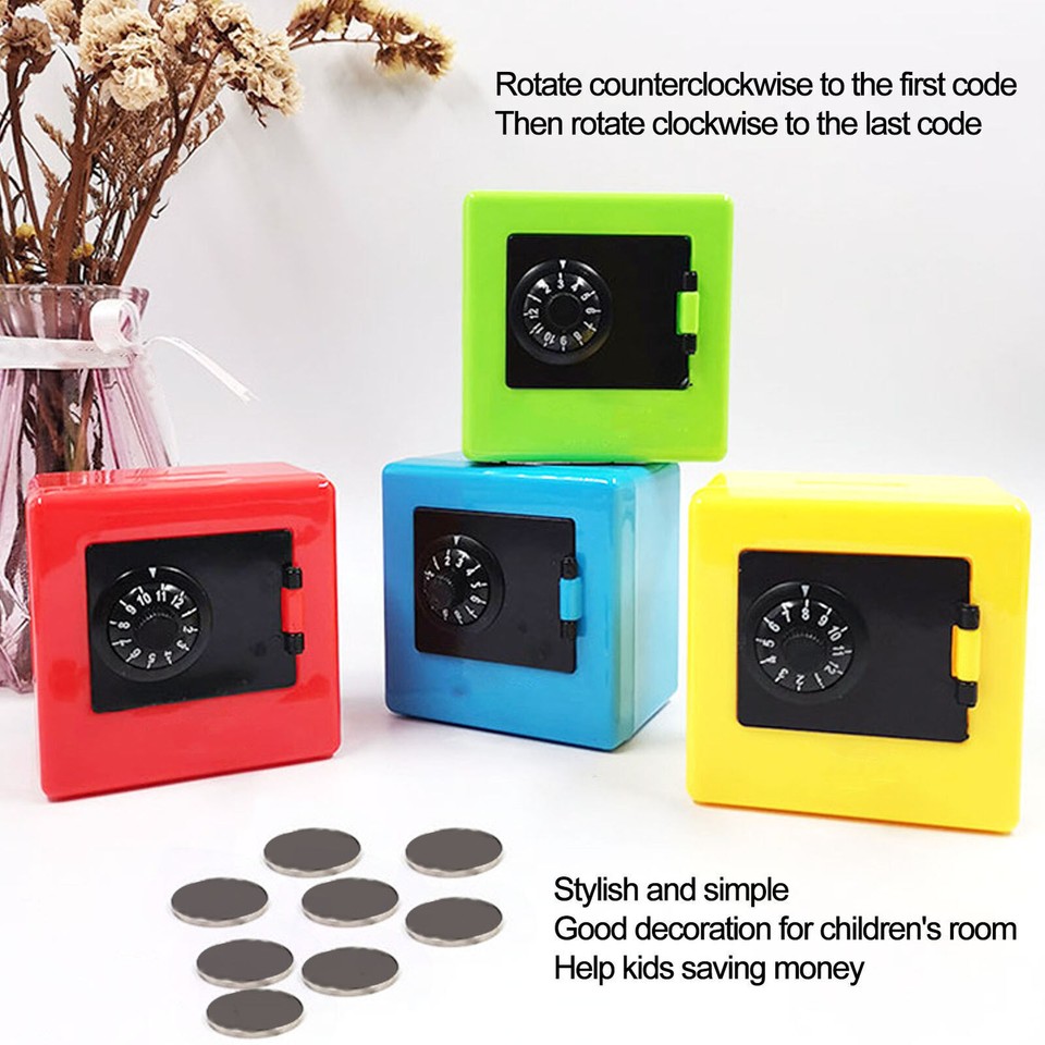 Children Money Storage Case Simulation Safe Coded Lock Coin Cash Saving