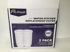 Fil-fresh 2 pack water pitcher replacement filter Compatible with all ZeroWater