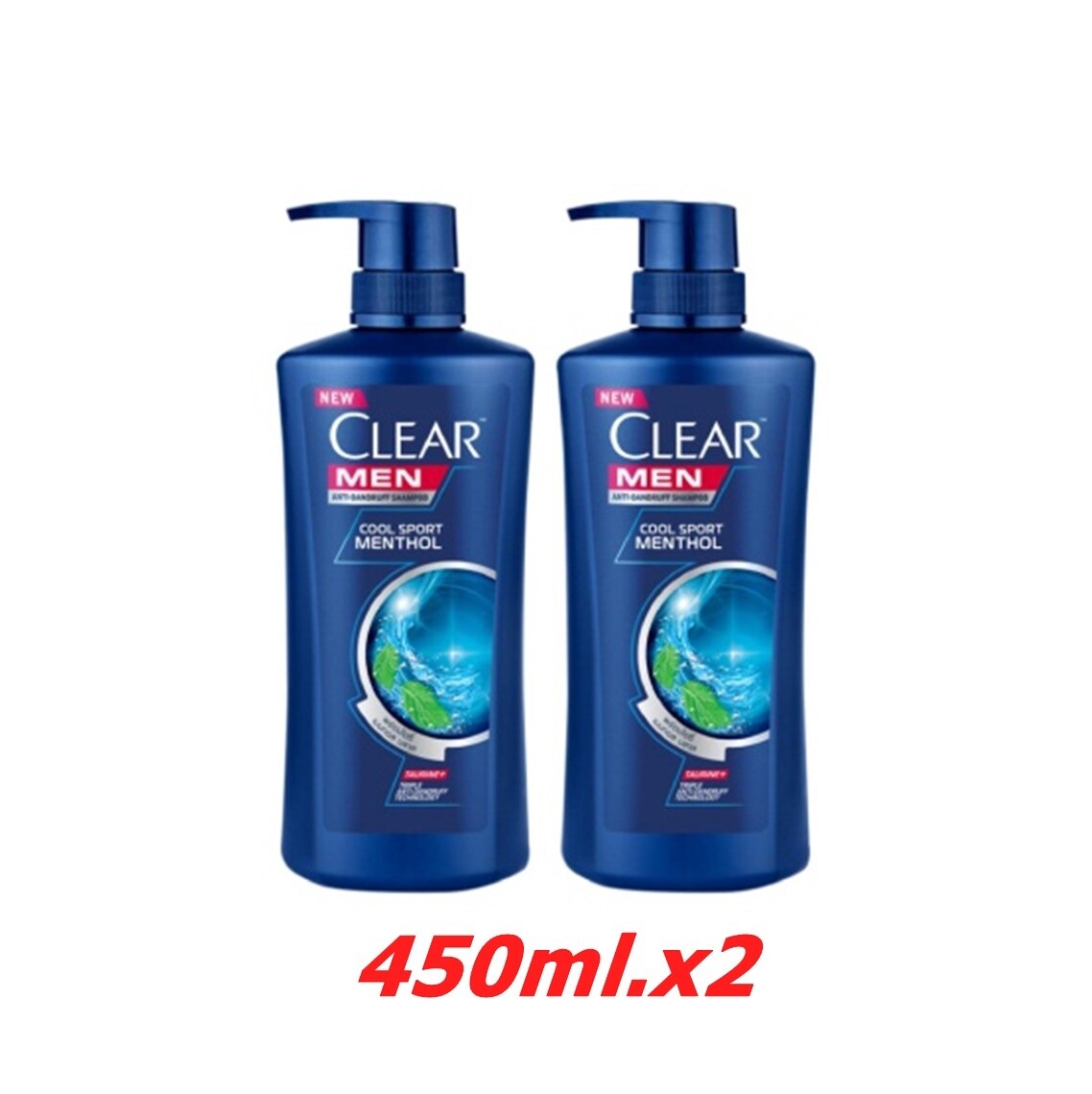 450 ml x2 Pcs New Shampoo Clear Men Anti-Dandruff Cool Sport