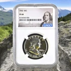 1963 P NGC PF68 SILVER PROOF BEN FRANKLIN HALF DOLLAR 50c - $115 NGC Price Guide