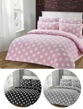Teddy Bear Fleece Polka Dot Bedding Duvet Cover Set With Pillow Cases Soft Teddy