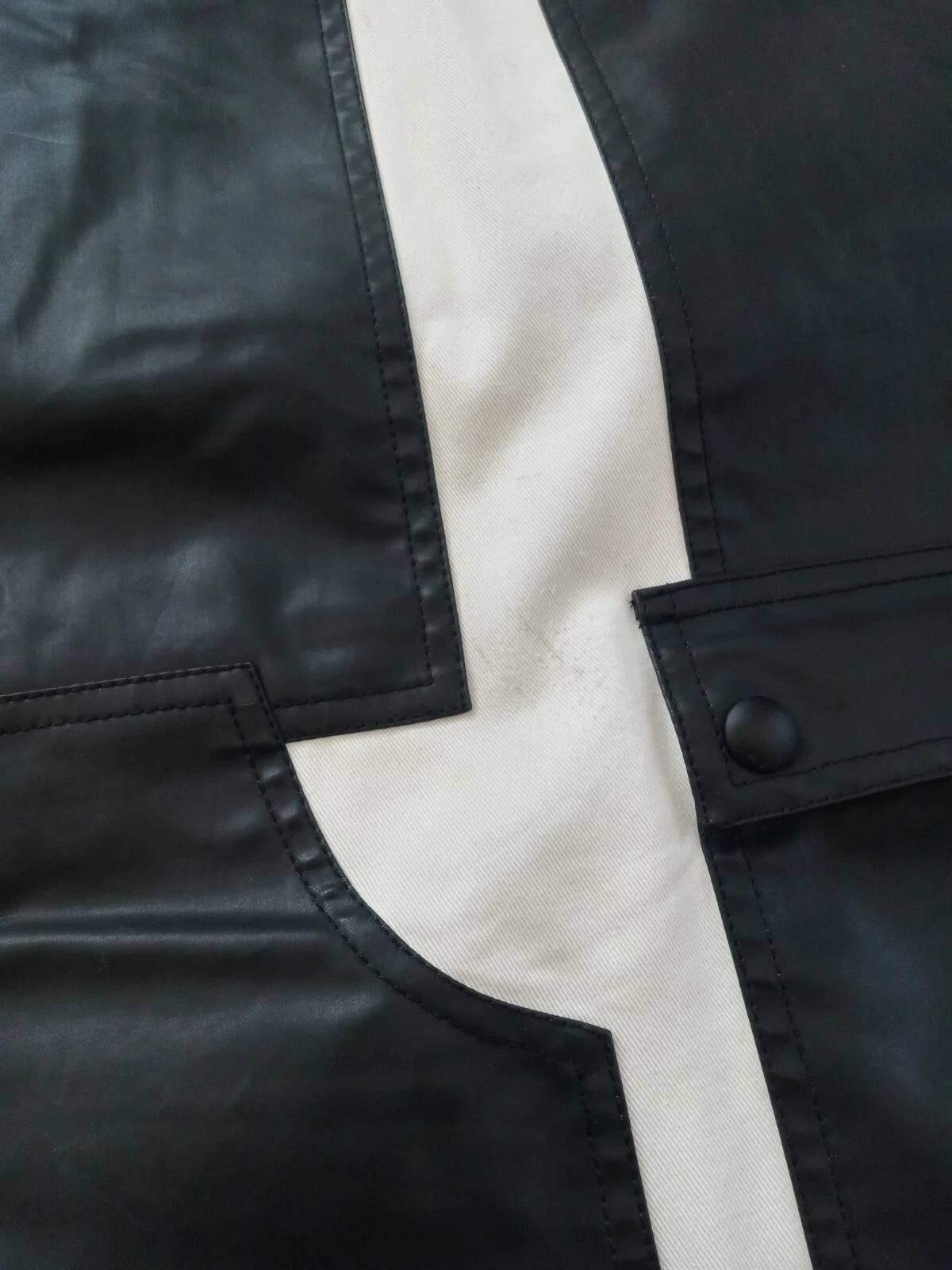Abito bianco Alexander Wang nero in plea tasca carico taglia 2 esposizione negozio con etichetta