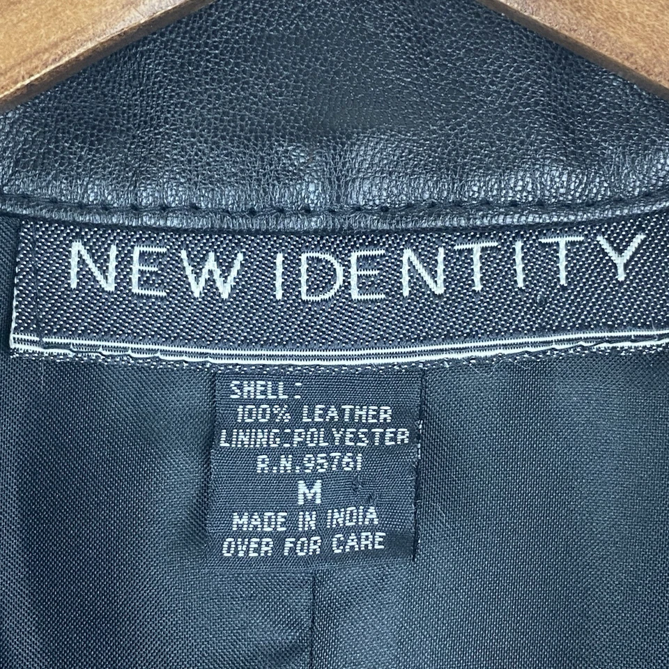 New Identity size Medium Women’s Black Leather Full Zip Vest - Image 4 of 4
