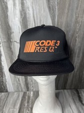Vintage Snapback Hat Trucker Meshback-Code 3 Res Q