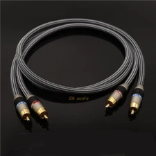 Pair Shielded OFC HiFi RCA Audio Cable With Gold Plated Signal Interconnect Cord