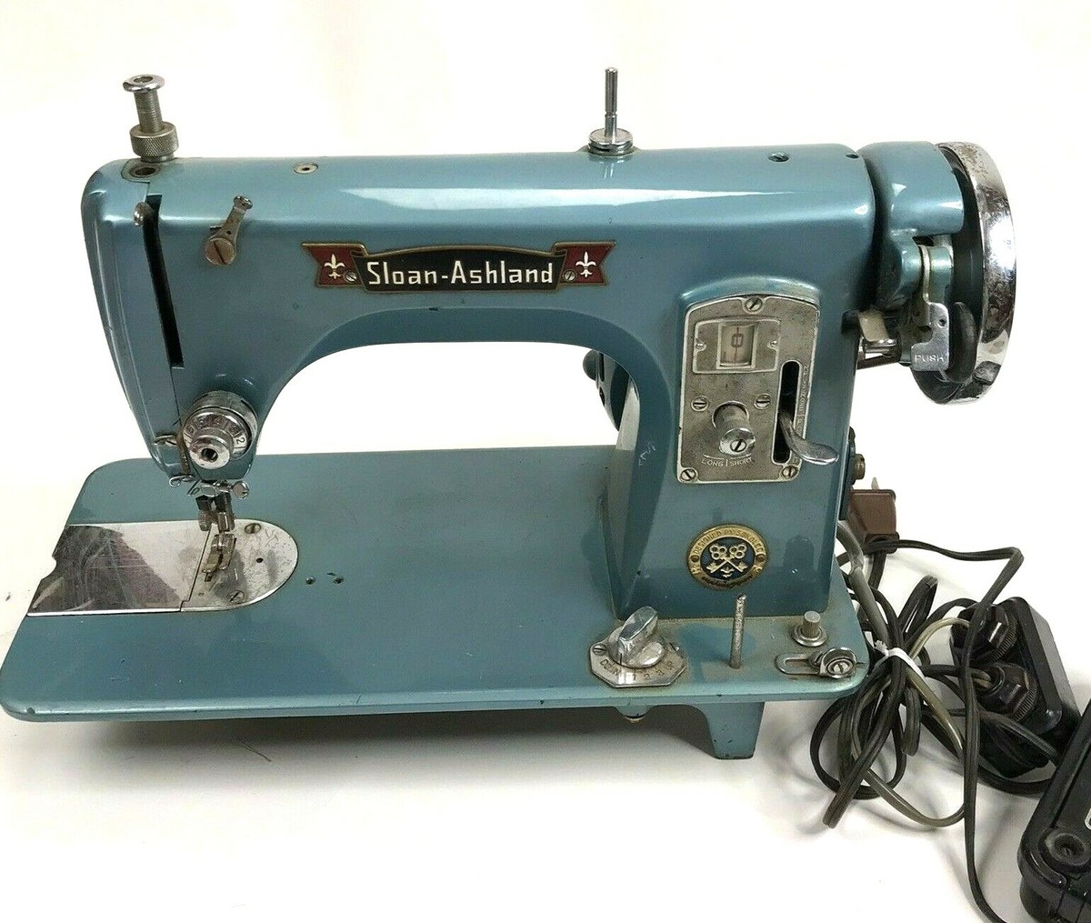 Vintage Sewing Machine Sloan-Ashland by Seawol Turquoise MCM USA