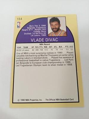 1990-91 NBA Hoops #154 Vlade Divac (RC) ID:2