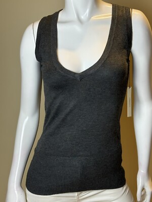 $230 Vertigo Paris Women s Charcoal Gray Vest Size XS. (B.59)