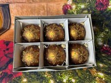 Hand Made Mouth Blown set of 6 . 8cm Christmas Glass Baubles Ornaments multisale