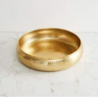Antique Round Hammered Urli Bowl Handcrafted Metallic Gold  Size 10 Inch  us