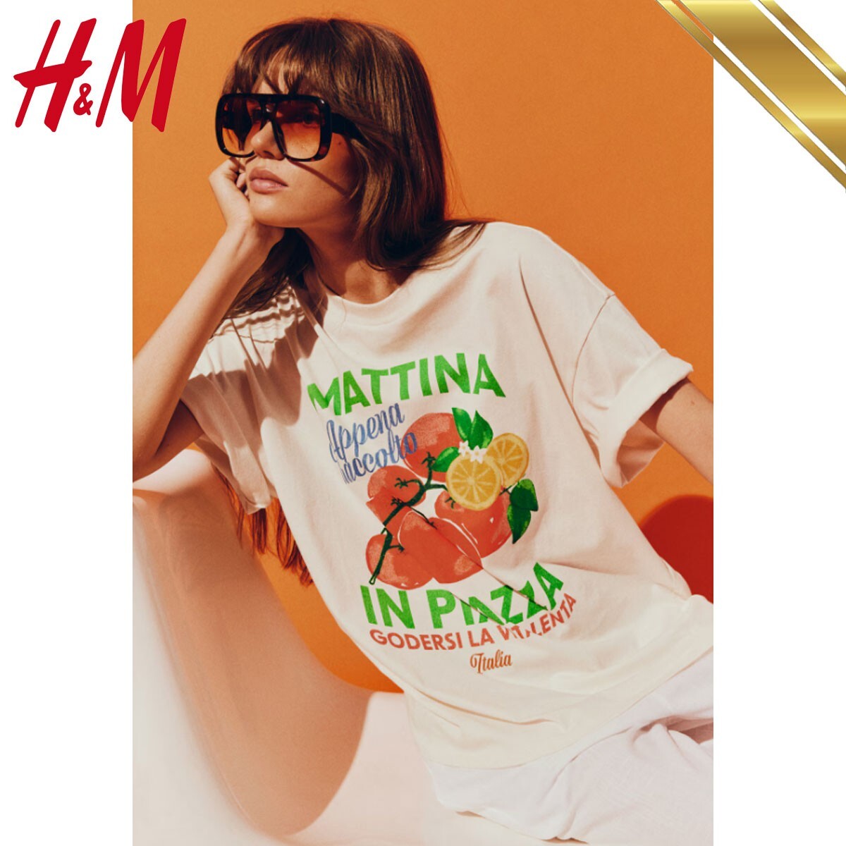H&M 2025 Oversized Motif Details T-shirt Summer Top Mattina