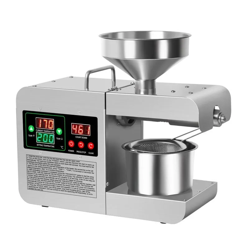 Stainless Steel Home Use Sunflower Soybean Cold Screw Mini Small Olive Oil  Press - China Oil Press Machine, Oil Extraction Machine