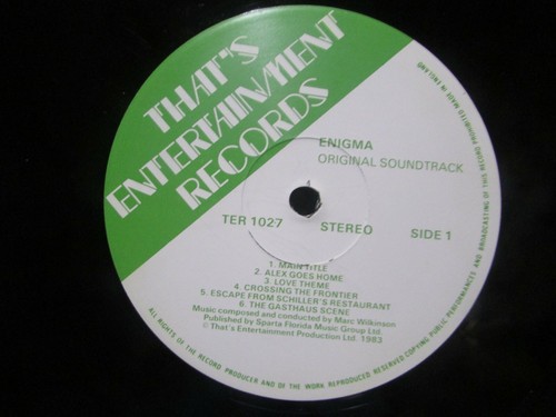 Enigma Original Soundtrack Marc Wilkinson 1982 Release Vinyl LP IMPORTED! - Picture 6 of 6