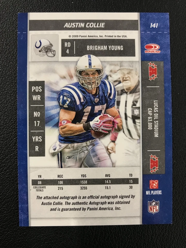 2009 Playoff Contenders #141 Austin Collie Rookie Autograph Indianapolis Colts - Image 2 of 2