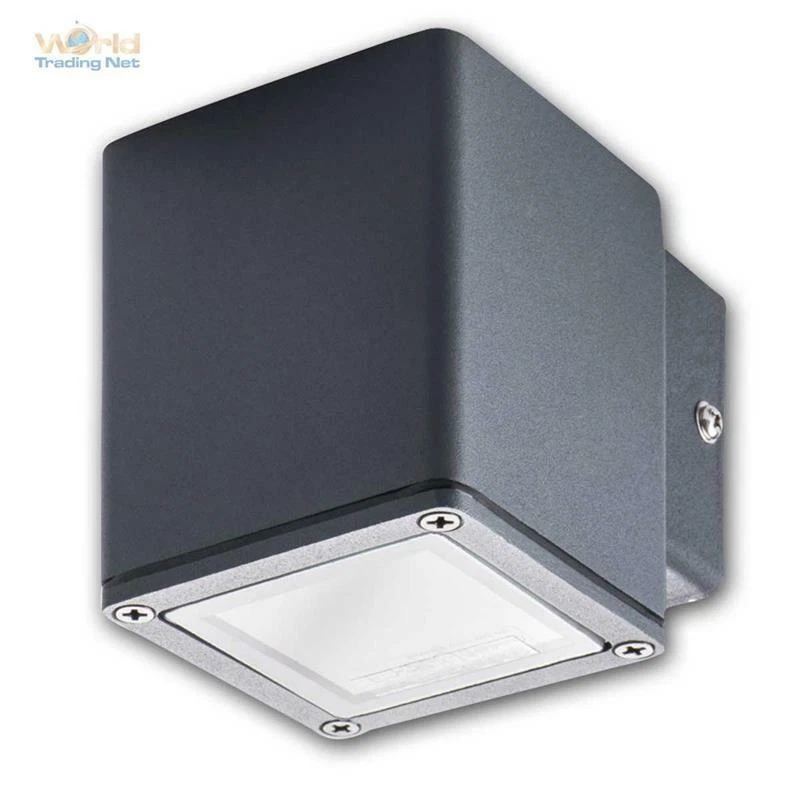 Außenleuchten GORI GU10 anthrazit IP44, 4 Typen Außen-Lampen eckig, Haus/Garten