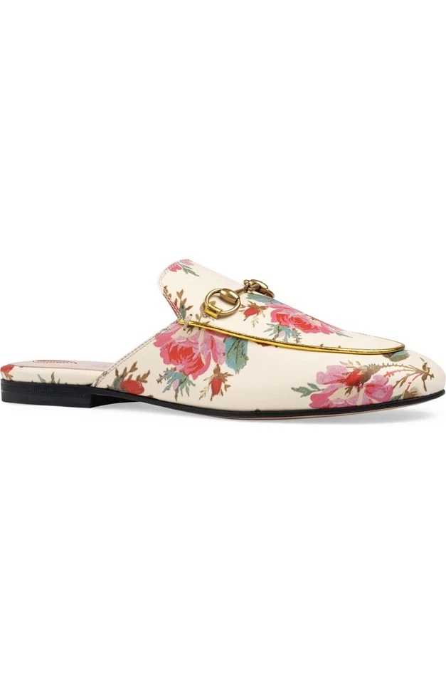 Raro Mocasín Gucci Mujer Princetown Rosa Floral Mula Talla 37! Precio de venta sugerido por el fabricante $890