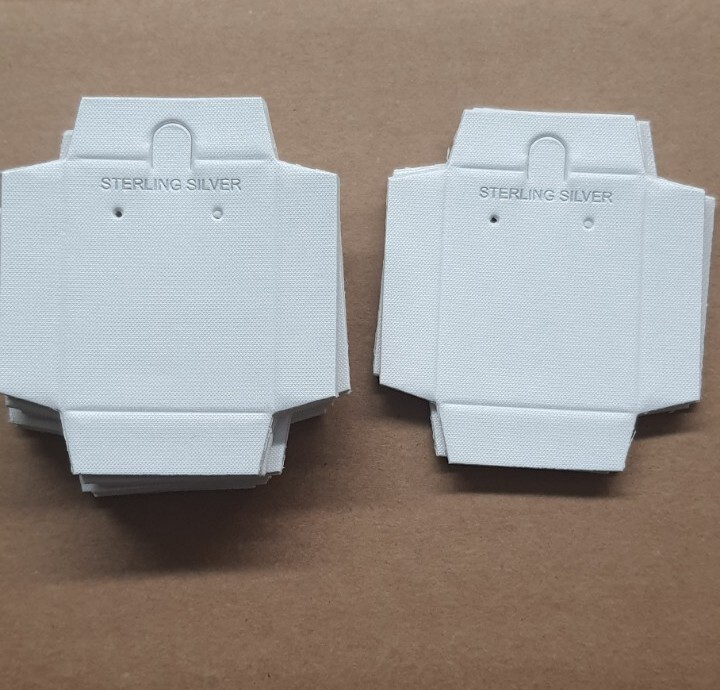 50pcs Jewelry Box Insert Cards, Earrings Insert Cards, Stamped Sterling Silver