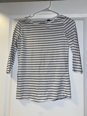 OSTIN Casual Black And White Stripe Shirt S