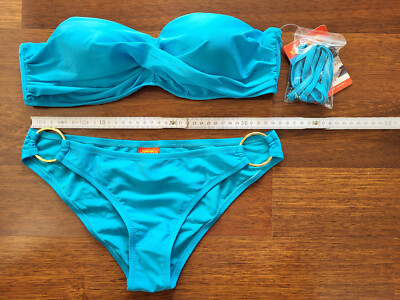 NEU Octopus Bikini Zweiteiler BH Oberteil Badeslip Hose Gr. XS S 32 34 hellblau