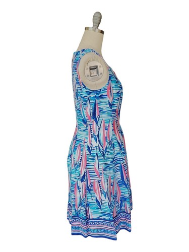 Pappagallo Bahama Blue Multi Sailboat Fit Flare Cotton Sleeveless Dress 4 S - Picture 9 of 15