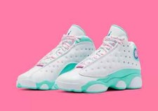 Jordan 13 White Aurora Green Pink 439358-100 Women's Size US 5.5-11