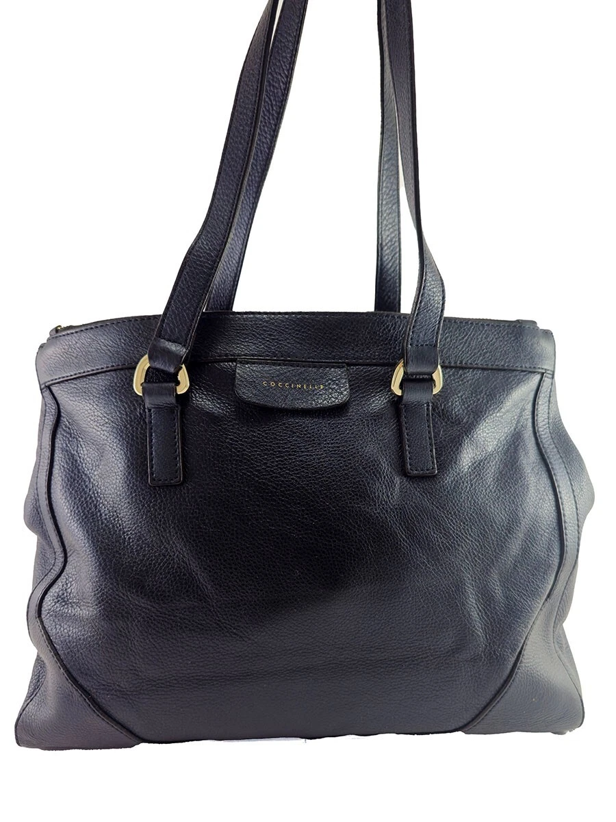 Coccinelle Blue Leather Tote Shoulder Bag eBay