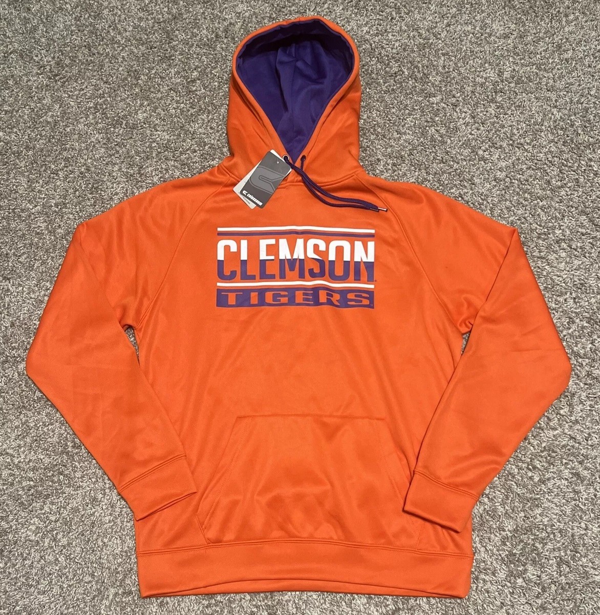 Clemson Tigers Colosseum Pullover Hoodie Sweatshirt Orange Purple NCAA  Men’s L
