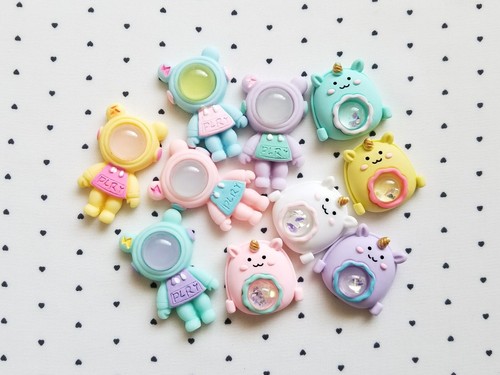 Kawaii Astronaut Flatback Charms Polymer Pastel Set 10pc | eBay