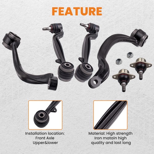 Front Upper Lower Suspension Control Arms Ball Joints Set For Range Rover 02-12 - Picture 10 of 12
