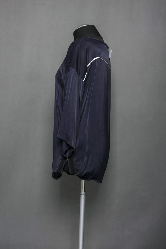 Part Two Copenhagen Damen Shirt 36 blau dunkelblau Halbarm Oversized Viskose - Bild 4 von 4