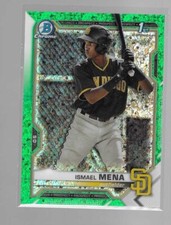 ISMAEL MENA 2021 BOWMAN CHROME PROSPECTS GREEN MINI DIAMOND REFRACTOR CARD  /99