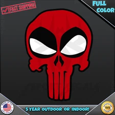 DEADPOOL PUNISHER SKULL Inside Outside Car Laptop PC VINYL DECAL STICKER 058